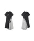 Pin Detail Contrast Wrap Dress